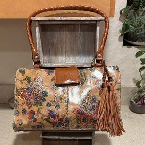 Patricia Nash Multicolor Floral Leather Shoulder Bag